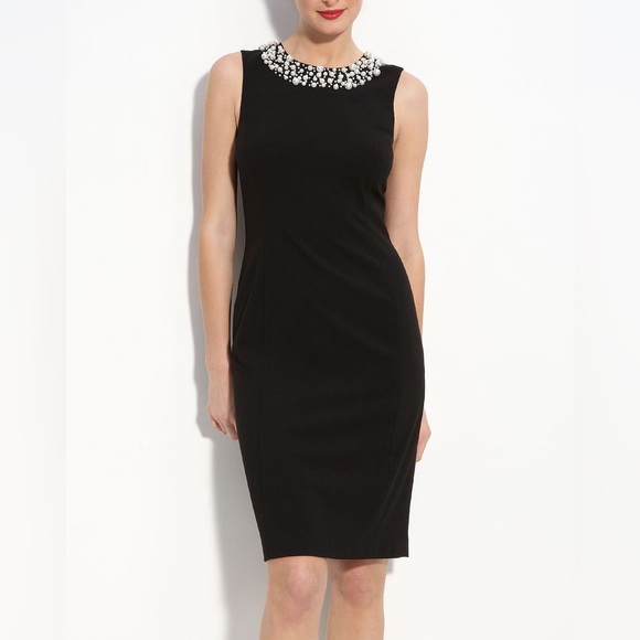 Calvin Klein Faux-Pearls Cocktail Dress - Picture 4 of 5